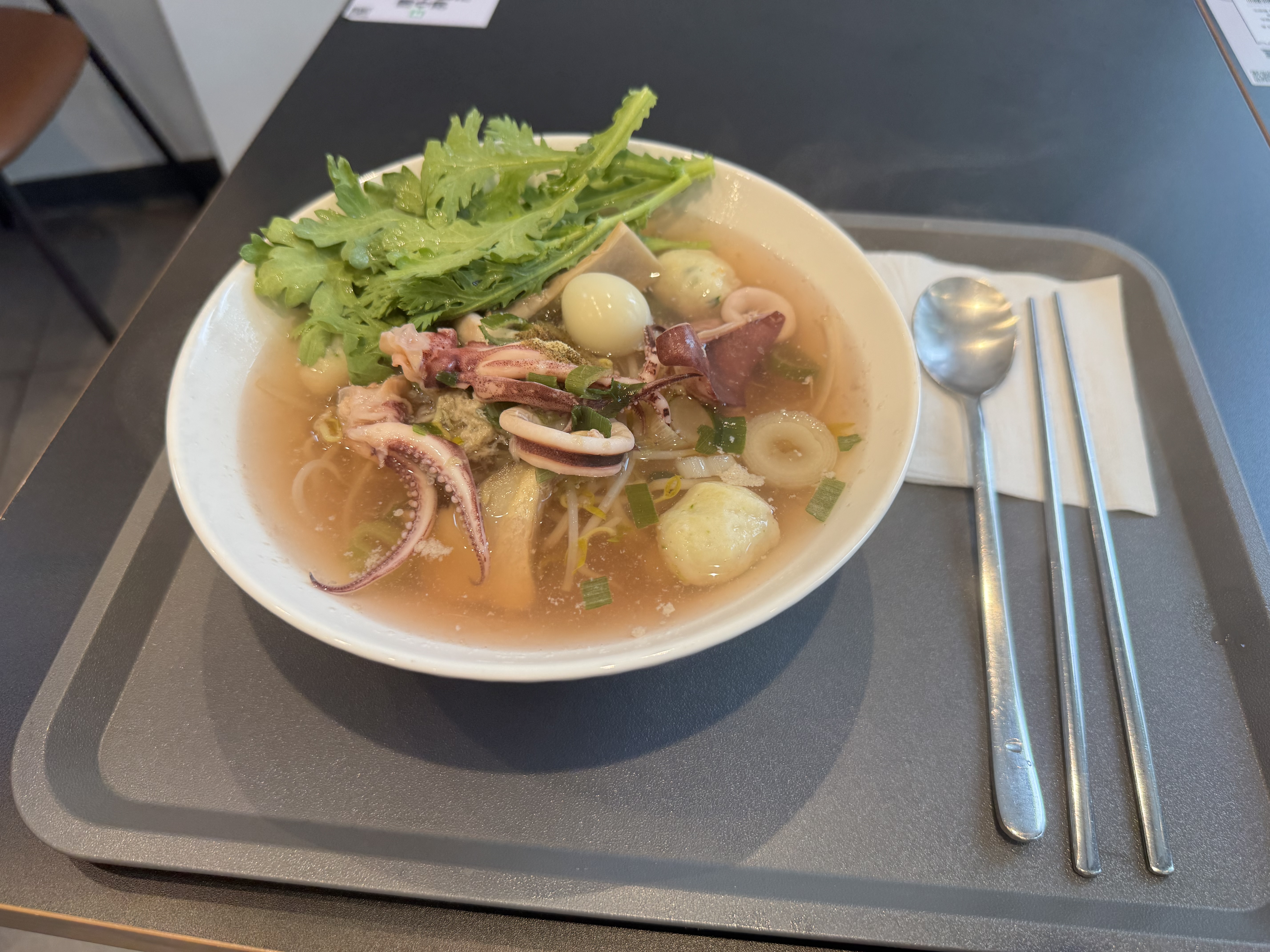 Squid rice noodle soup