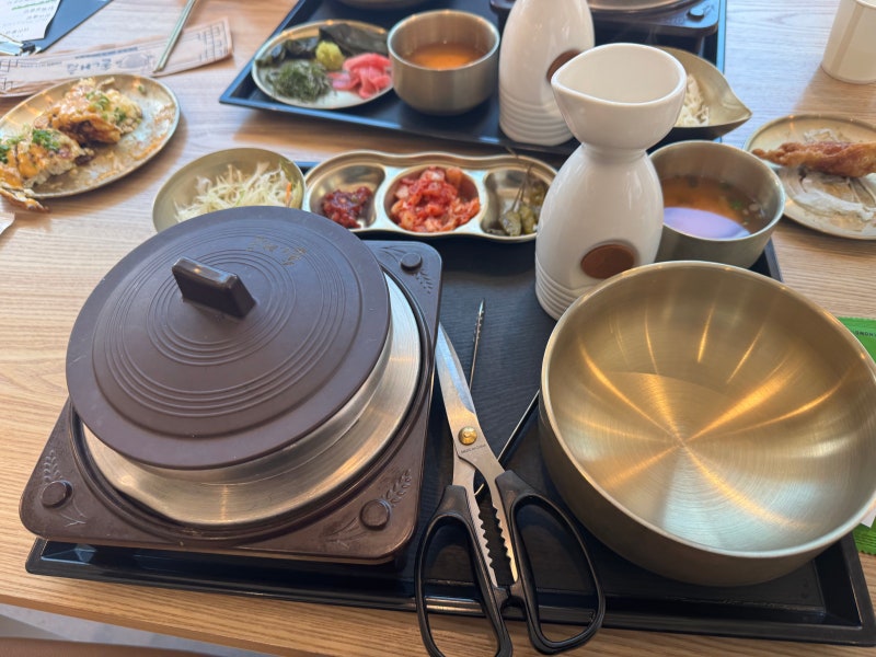 A full Korean sotbap meal at Sotnaeum
